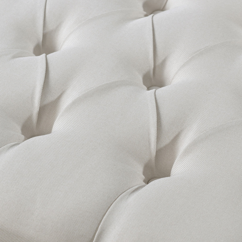 45" Cream Upholstered Linen Bench By Homeroots | Benches | Modishstore - 6