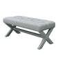 45" Light Gray Upholstered Linen Bench By Homeroots | Benches | Modishstore