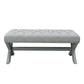 45" Light Gray Upholstered Linen Bench By Homeroots | Benches | Modishstore - 2