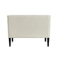 45" Cream And Black Upholstered Linen Bench By Homeroots