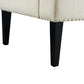 45" Cream And Black Upholstered Linen Bench By Homeroots