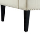 45" Cream And Black Upholstered Linen Bench By Homeroots | Benches | Modishstore - 7