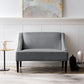 45" Light Gray And Black Upholstered Linen Bench By Homeroots
