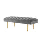 53" Light Gray And Gold Upholstered Velvet Bench By Homeroots