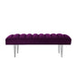 53" Purple And Silver Upholstered Velvet Bench By Homeroots | Benches | Modishstore