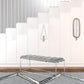 50" Gray And Silver Upholstered Velvet Bench By Homeroots | Benches | Modishstore - 5