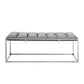 50" Gray And Silver Upholstered Velvet Bench By Homeroots | Benches | Modishstore - 2