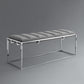 50" Gray And Silver Upholstered Velvet Bench By Homeroots | Benches | Modishstore - 7