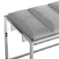 50" Gray And Silver Upholstered Velvet Bench By Homeroots | Benches | Modishstore - 6