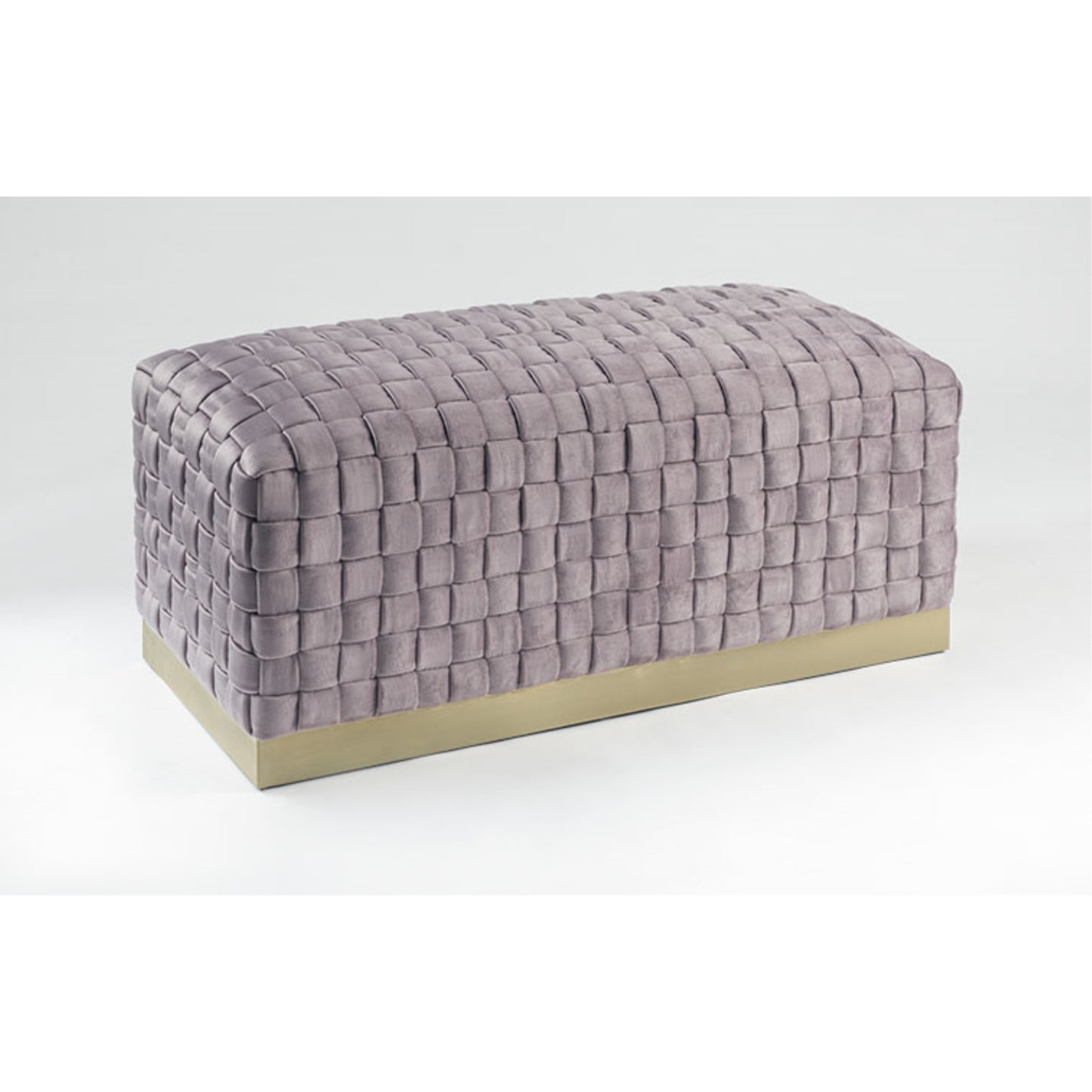 40" Lilac And Gold Upholstered Velvet Bench By Homeroots | Benches | Modishstore - 3