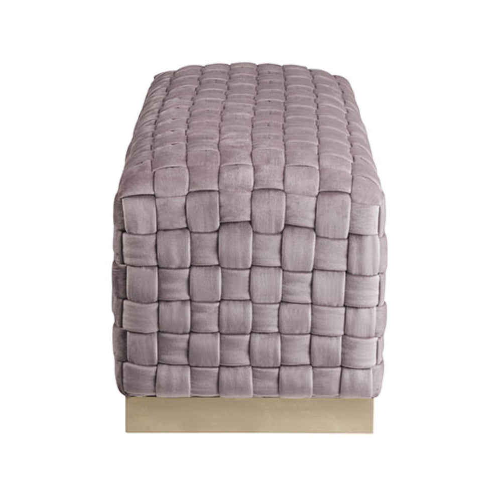 40" Lilac And Gold Upholstered Velvet Bench By Homeroots | Benches | Modishstore - 6