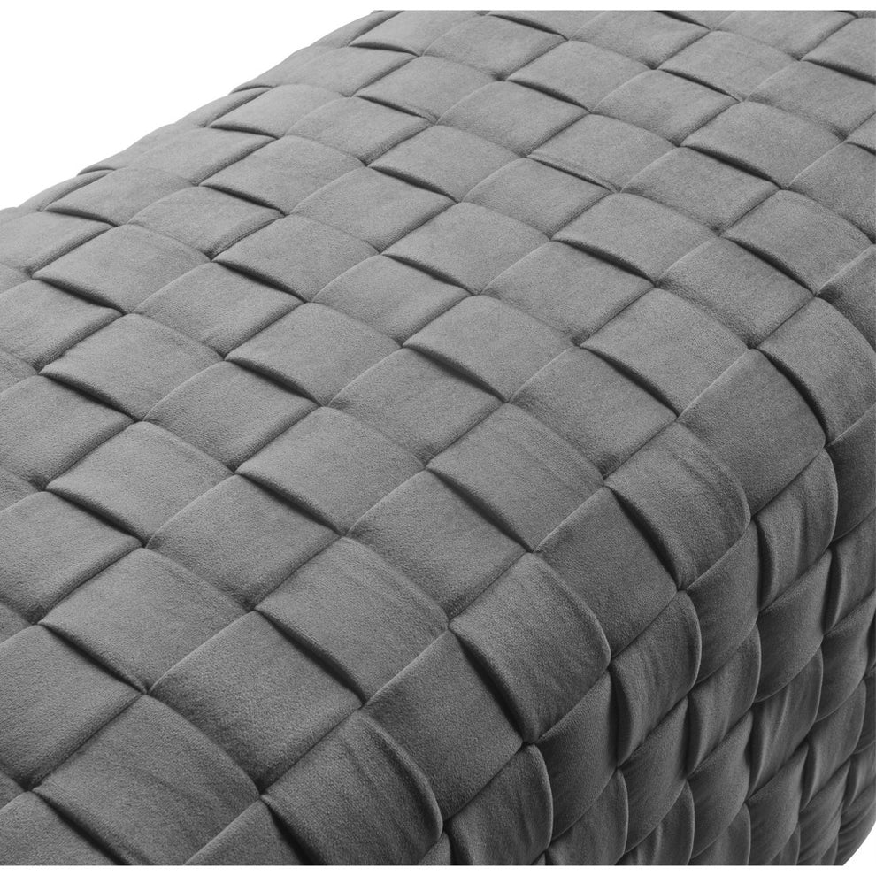 40" Gray And Silver Upholstered Velvet Bench By Homeroots | Benches | Modishstore - 7