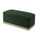 40" Hunter Green And Gold Upholstered Velvet Bench By Homeroots