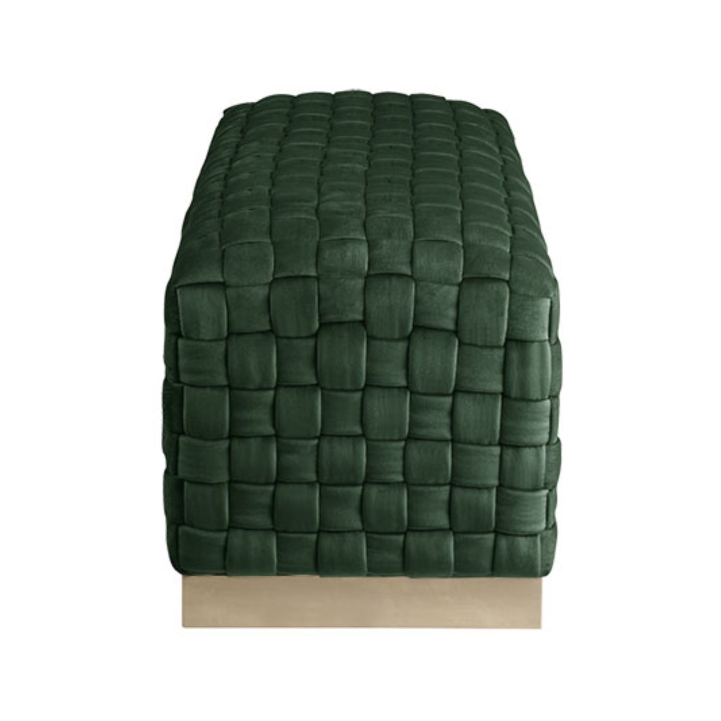 40" Hunter Green And Gold Upholstered Velvet Bench By Homeroots | Benches | Modishstore - 4