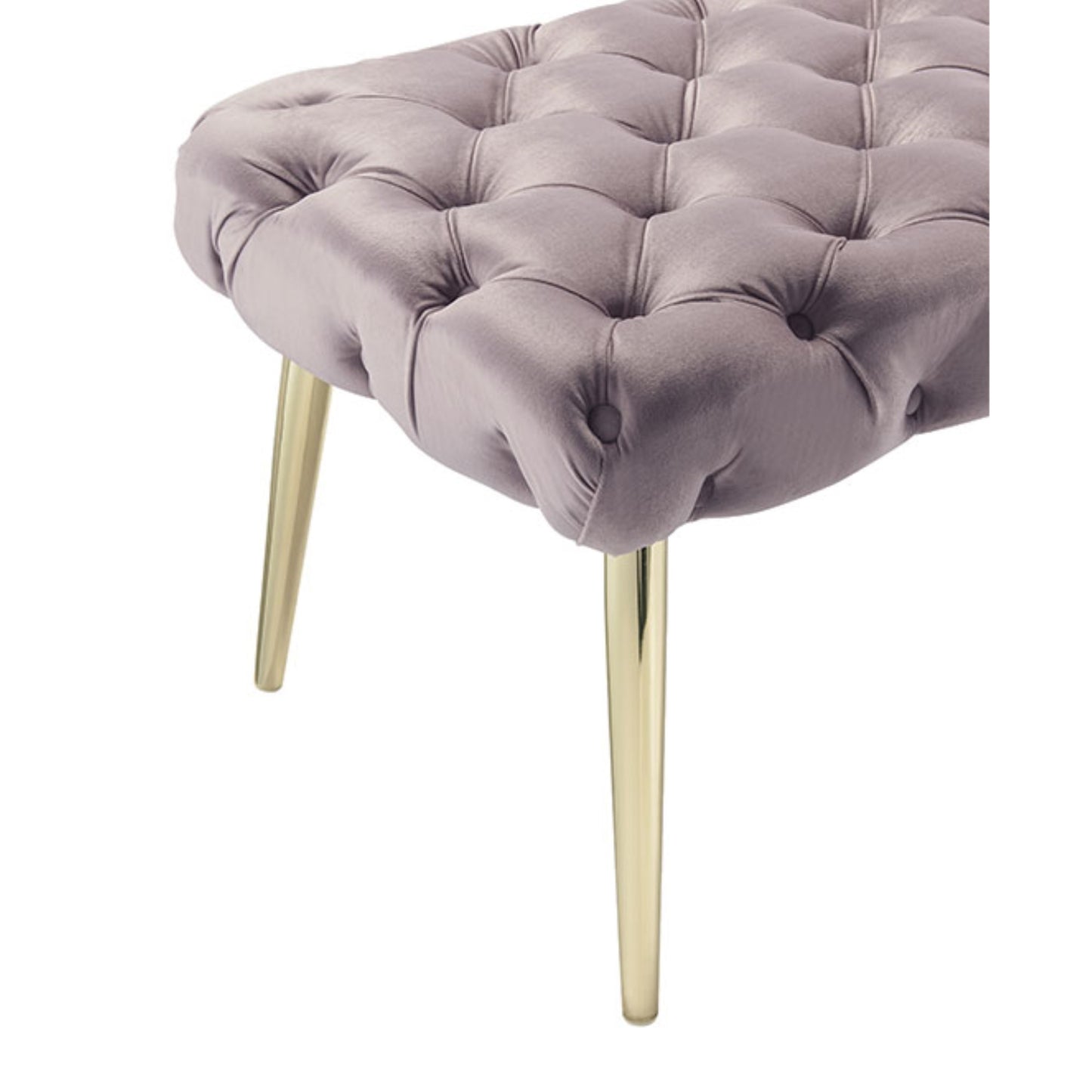 48" Lilac And Gold Upholstered Velvet Bench By Homeroots | Benches | Modishstore - 4