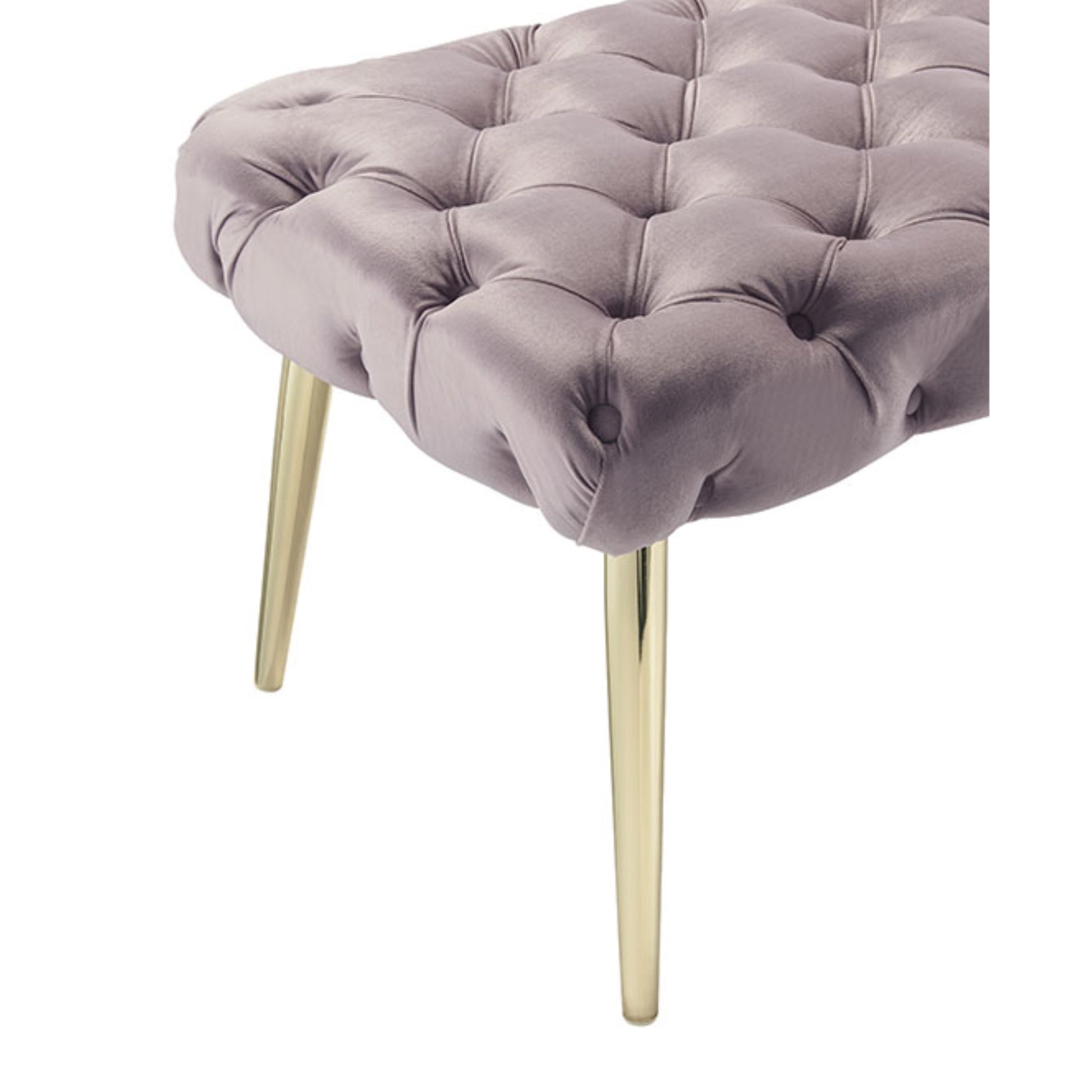 48" Lilac And Gold Upholstered Velvet Bench By Homeroots | Benches | Modishstore - 4