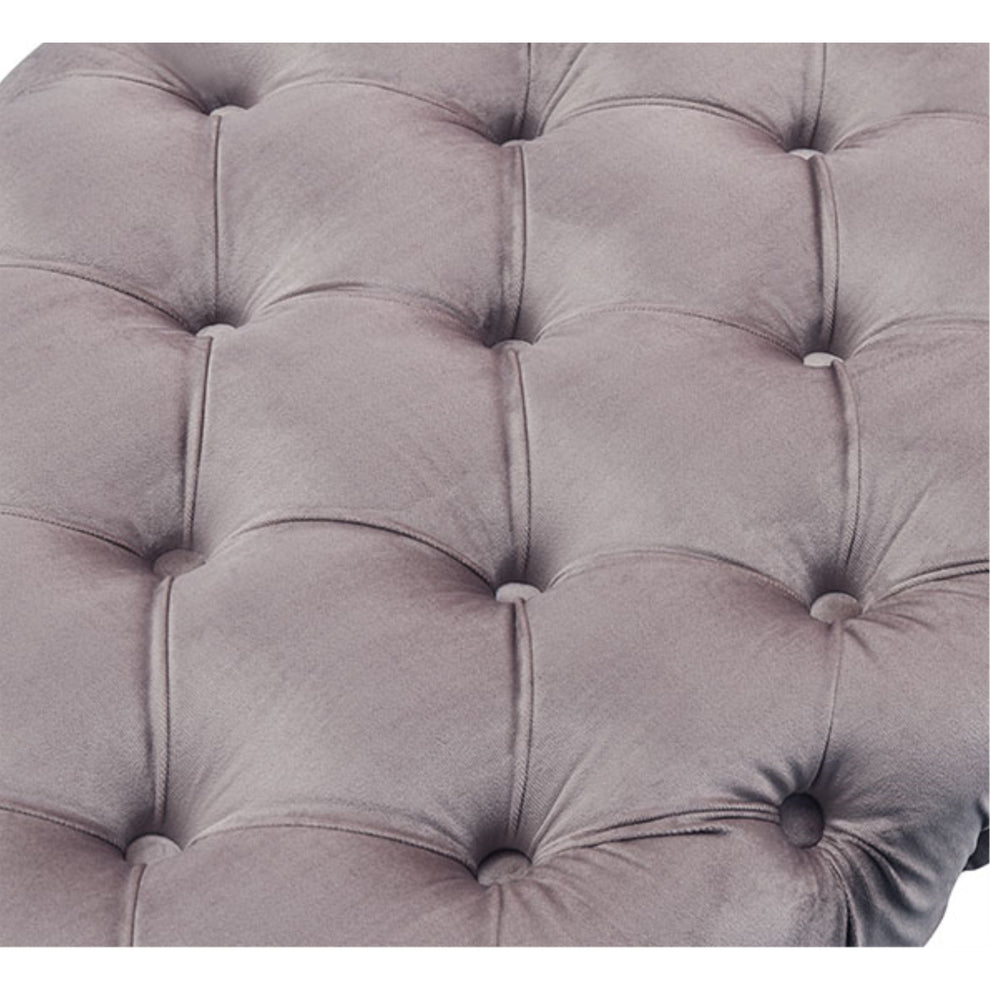 48" Lilac And Gold Upholstered Velvet Bench By Homeroots | Benches | Modishstore - 6