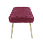 48" Fuchsia And Gold Upholstered Velvet Bench By Homeroots | Benches | Modishstore - 3