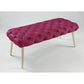 48" Fuchsia And Gold Upholstered Velvet Bench By Homeroots