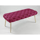 48" Fuchsia And Gold Upholstered Velvet Bench By Homeroots | Benches | Modishstore - 7