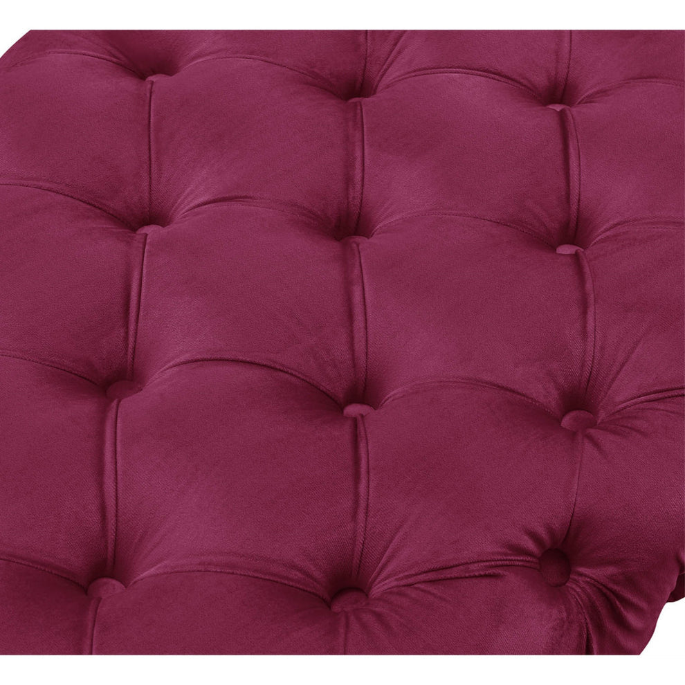 48" Fuchsia And Gold Upholstered Velvet Bench By Homeroots | Benches | Modishstore - 6