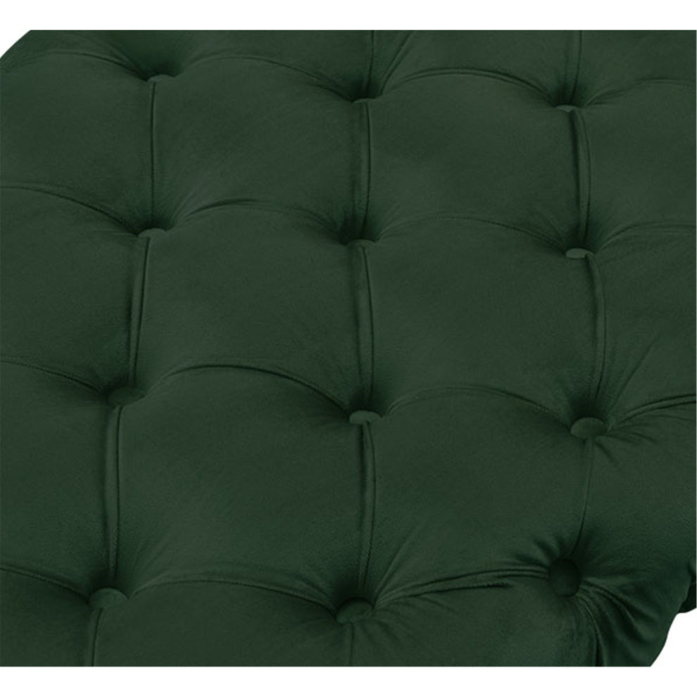 48" Hunter Green And Gold Upholstered Velvet Bench By Homeroots | Benches | Modishstore - 6
