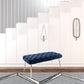 48" Navy Blue And Gold Upholstered Velvet Bench By Homeroots | Benches | Modishstore - 5