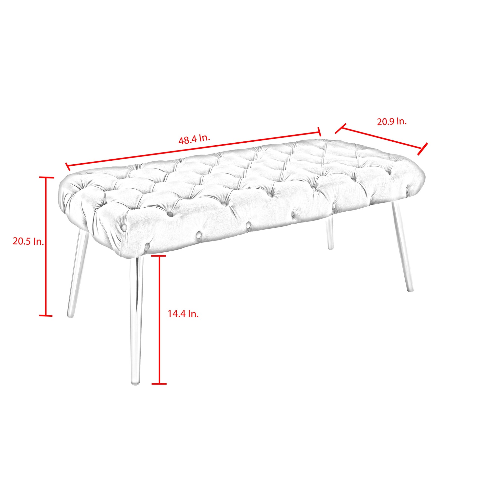 48" Navy Blue And Gold Upholstered Velvet Bench By Homeroots | Benches | Modishstore - 8