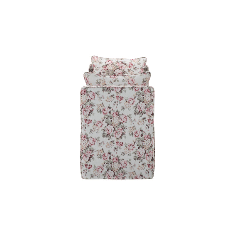 53" Red And Black Upholstered Linen Floral Bench By Homeroots | Benches | Modishstore