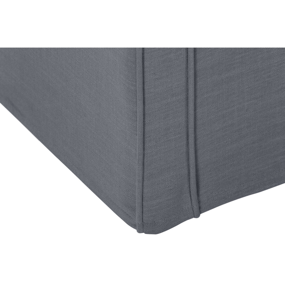 53" Gray And Black Upholstered Linen Bench By Homeroots | Benches | Modishstore - 4