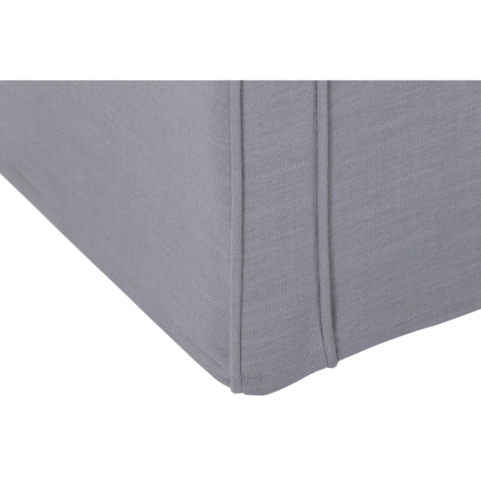 53" Light Gray And Black Upholstered Linen Bench By Homeroots | Benches | Modishstore - 4
