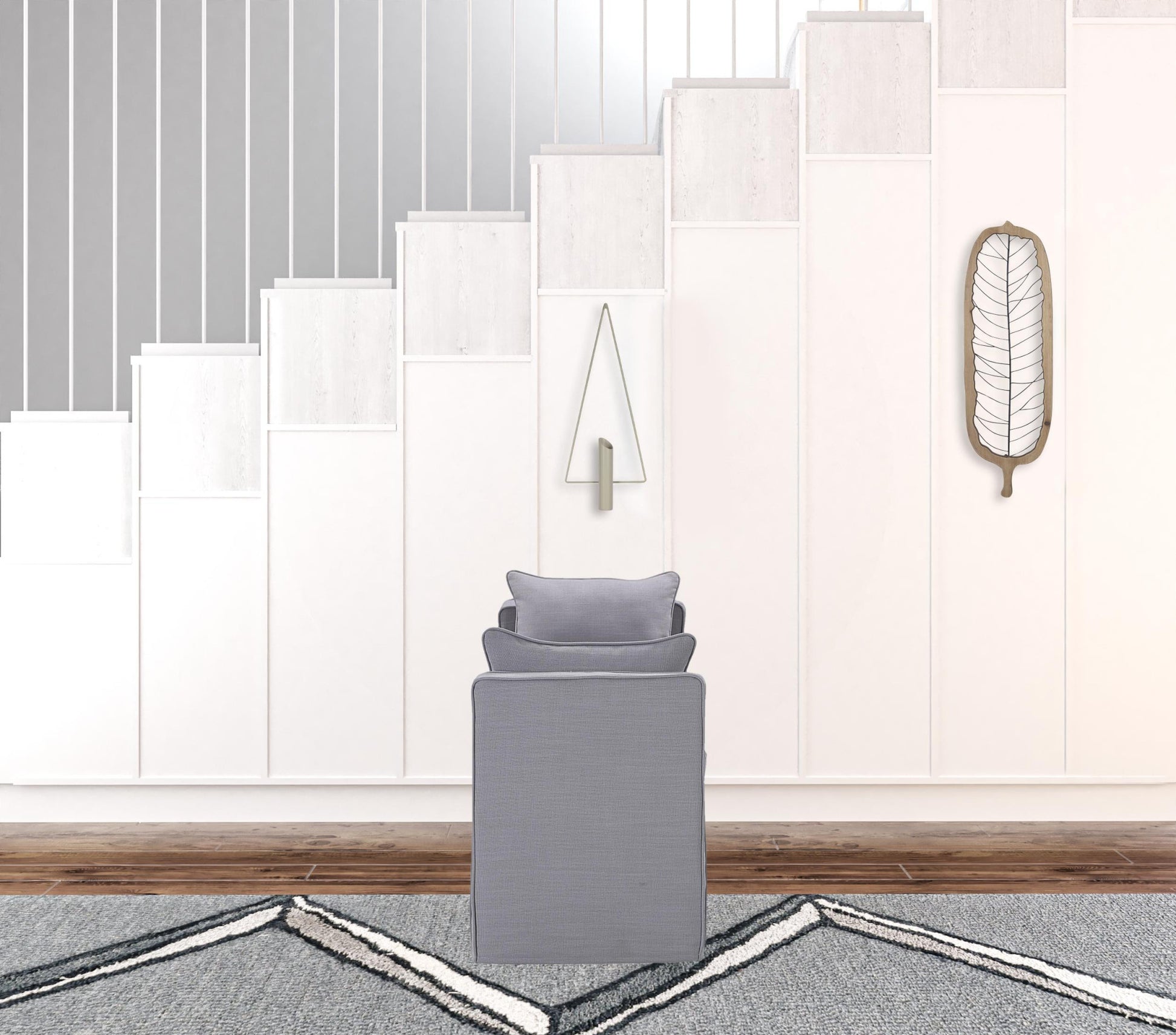 53" Light Gray And Black Upholstered Linen Bench By Homeroots | Benches | Modishstore - 2