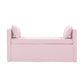 53" Light Pink And Black Upholstered Linen Bench By Homeroots | Benches | Modishstore