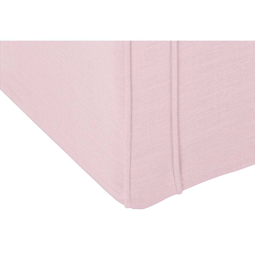 53" Light Pink And Black Upholstered Linen Bench By Homeroots | Benches | Modishstore - 4