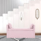 53" Light Pink And Black Upholstered Linen Bench By Homeroots | Benches | Modishstore - 3
