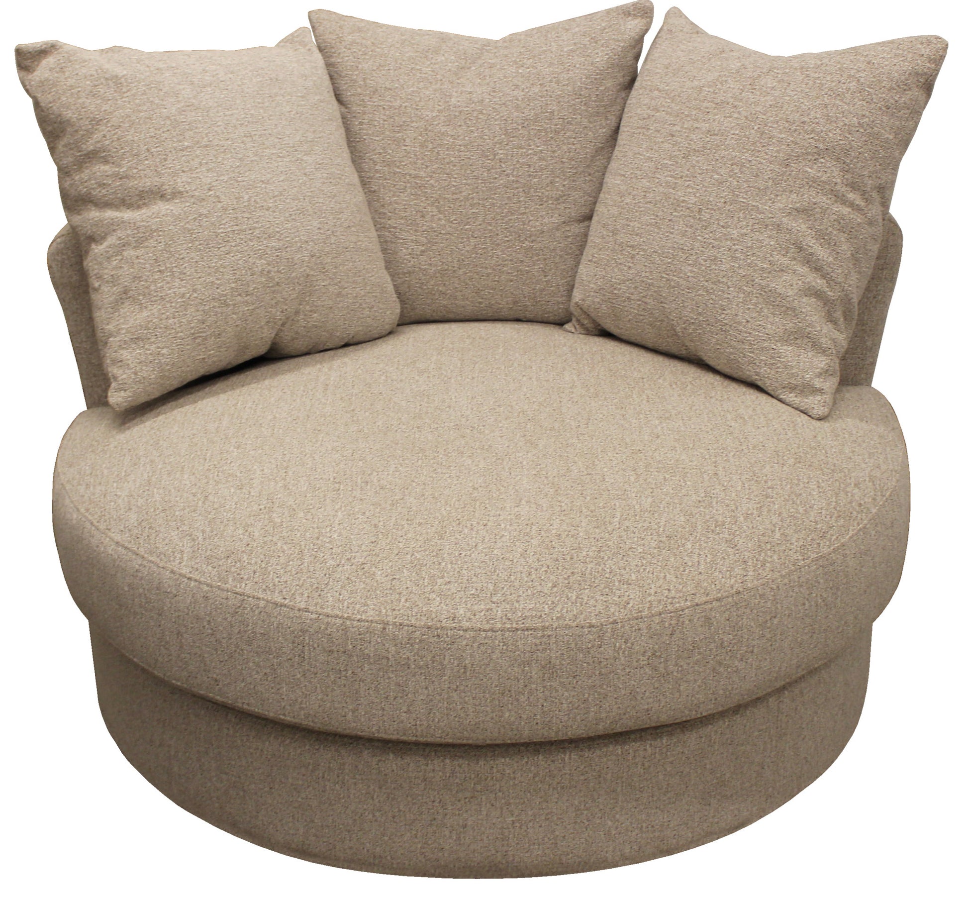 44" Sand Linen Solid Color Swivel Barrel Chair By Homeroots | Armchairs | Modishstore