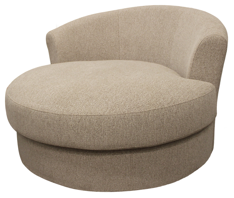 44" Sand Linen Solid Color Swivel Barrel Chair By Homeroots | Armchairs | Modishstore - 2