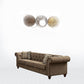 90" Brown Linen And Black Sofa With Two Toss Pillows By Homeroots