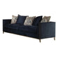 95" Blue Velvet And Black Sofa With Five Toss Pillows By Homeroots