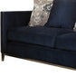 95" Blue Velvet And Black Sofa With Five Toss Pillows By Homeroots | Sofas | Modishstore - 4
