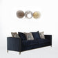 95" Blue Velvet And Black Sofa With Five Toss Pillows By Homeroots | Sofas | Modishstore - 2