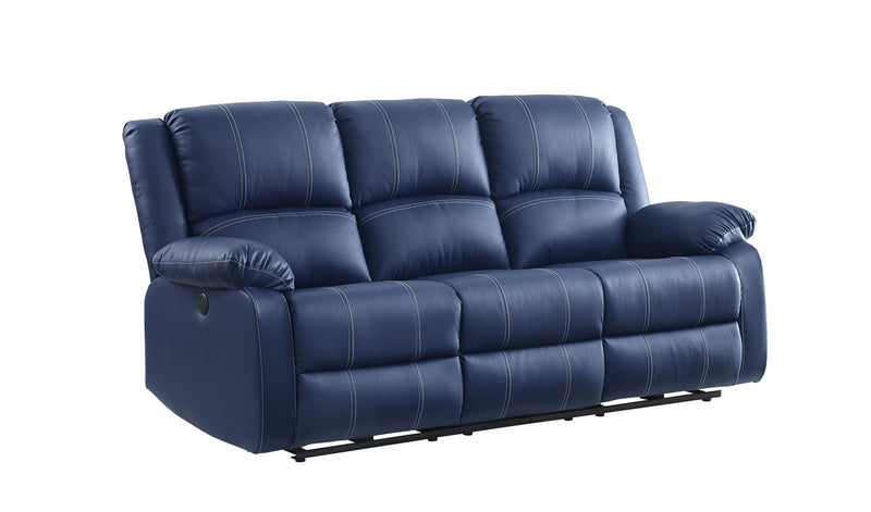 81" Blue Faux Leather And Black Usb Sofa By Homeroots | Sofas | Modishstore