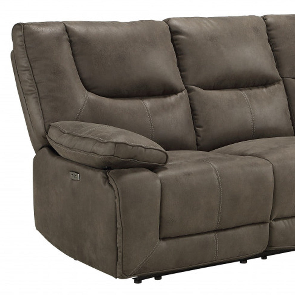 87" Gray And Black Reclining Usb Sofa By Homeroots | Sofas | Modishstore - 4