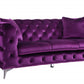 90" Purple Velvet And Black Sofa By Homeroots | Sofas | Modishstore