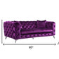 90" Purple Velvet And Black Sofa By Homeroots | Sofas | Modishstore - 5