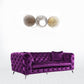90" Purple Velvet And Black Sofa By Homeroots | Sofas | Modishstore - 2