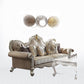 93" Fabric Velvet And Pearl Sofa With Three Toss Pillows By Homeroots