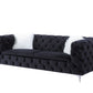 91" Black Velvet And Silver Sofa With Two Toss Pillows By Homeroots | Sofas | Modishstore