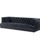 88" Charcoal Velvet And Black Sofa By Homeroots | Sofas | Modishstore - 2