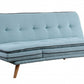 72" Blue Linen And Brown Sofa By Homeroots